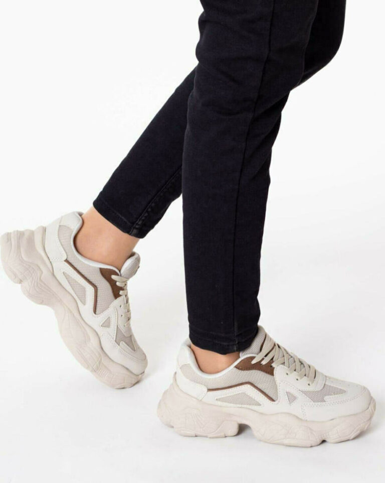 Γυναικεία Δίσολα CHUNKY Sneakers - ΜΠΕΖ - Image 4