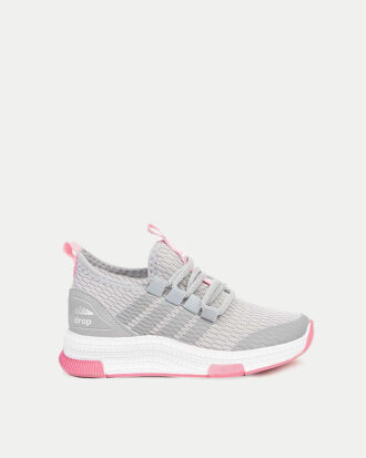 Παιδικά Αθλητικά Sneakers- ΓΡΙ-ΡΟΖ