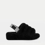 Παντόφλες Γούνινες με Λάστιχο Fluff Yeah Slide-  ΜΑΥΡΟ