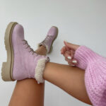 Γυναικεία Αρβυλάκια Suede με Γούνα- ΡΟΖ