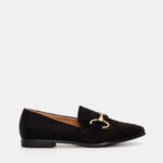 Μοκασίνια με Χρυσή Αγκράφα- ΜΑΥΡΟ