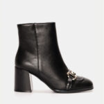 Γυναικεία Μποτάκια με Αγκράφα- ΜΑΥΡΟ