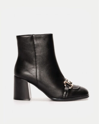 Γυναικεία Μποτάκια με Αγκράφα- ΜΑΥΡΟ