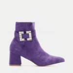 Γυναικεία Μποτάκια μυτερά με Διακοσμητική Τοκα - ΜΩΒ