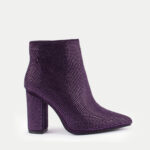 Γυναικεία Μυτερά Μποτάκια με Strass- ΜΩΒ