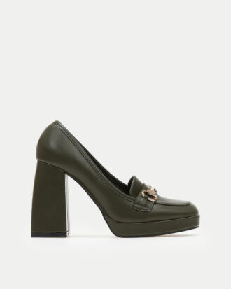 Γυναικεία Loafers με Αγκράφα και Τακούνι- ΛΑΔΙ