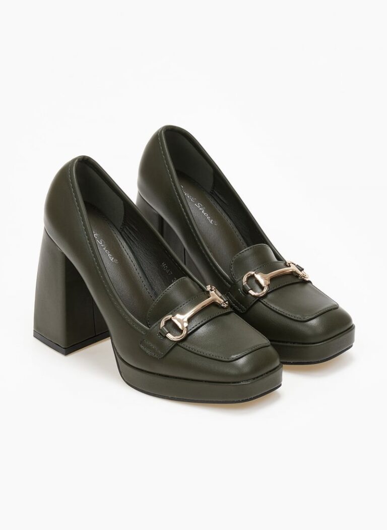 Γυναικεία Loafers με Αγκράφα και Τακούνι- ΛΑΔΙ - Image 2