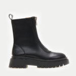 Μποτάκια με μεταλλικό φερμουάρ - ΜΑΥΡΟ