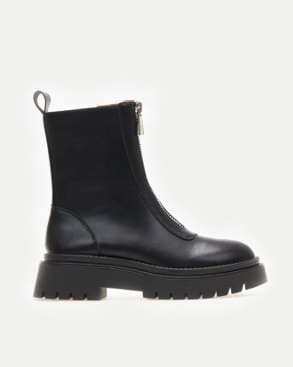 Μποτάκια με μεταλλικό φερμουάρ - ΜΑΥΡΟ