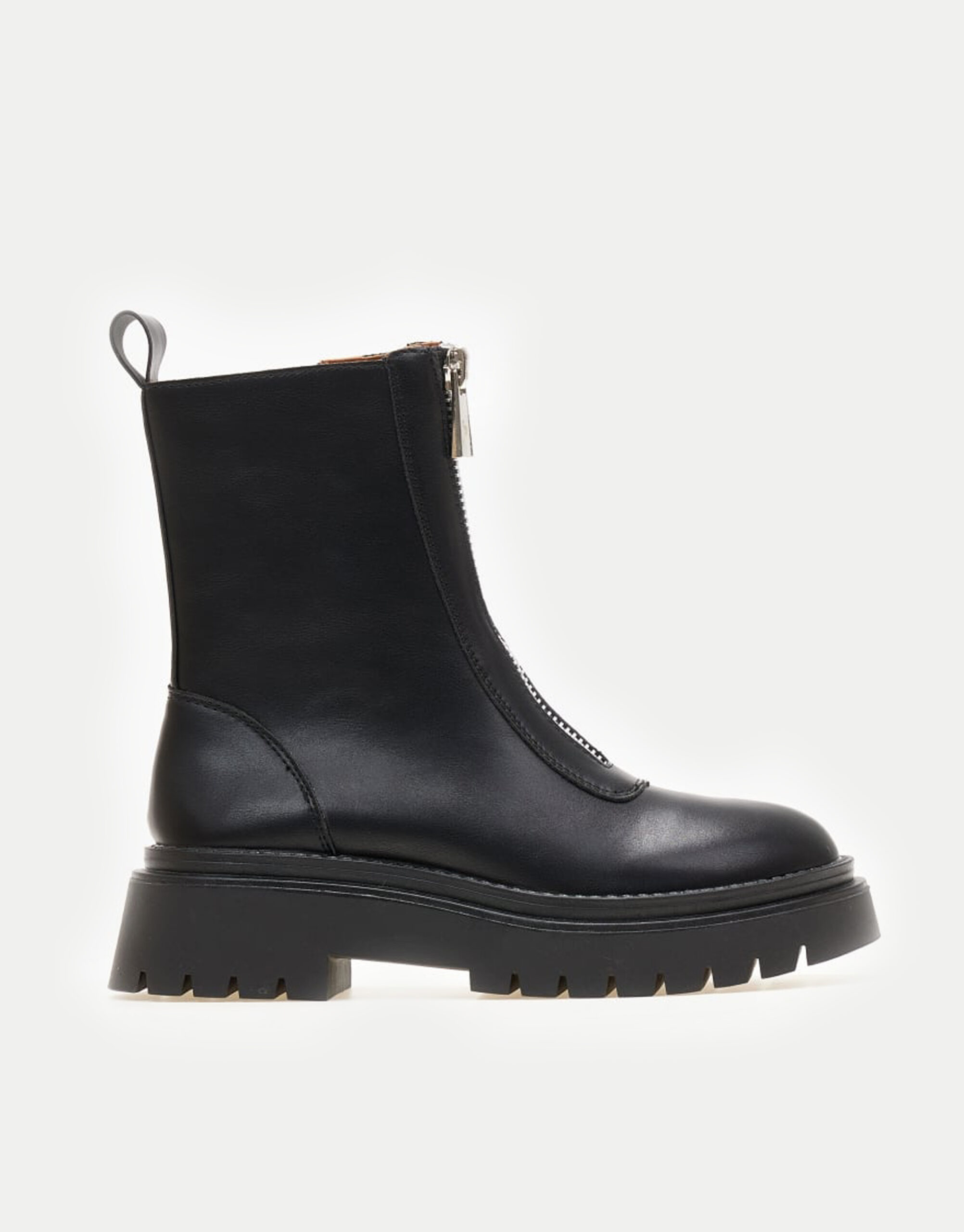 Μποτάκια με μεταλλικό φερμουάρ - ΜΑΥΡΟ