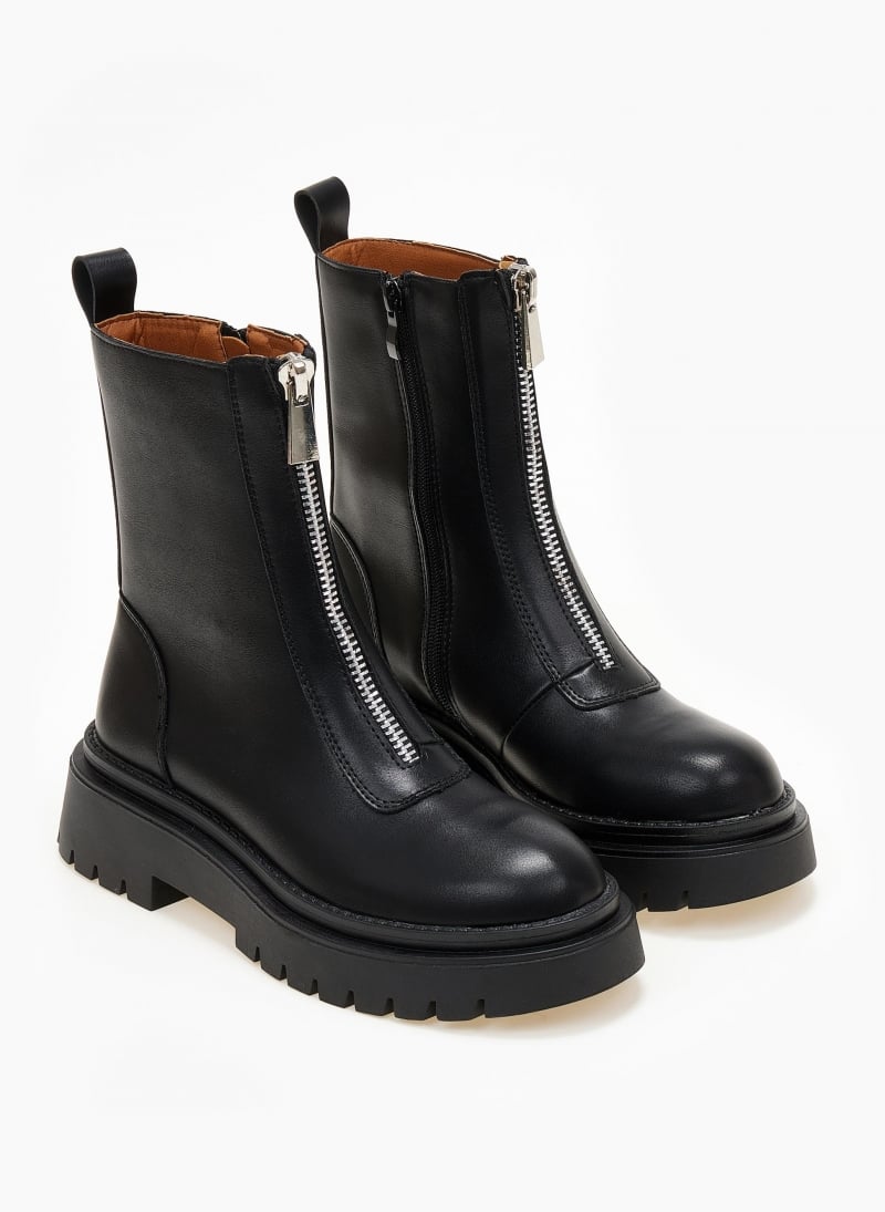 Μποτάκια με μεταλλικό φερμουάρ - ΜΑΥΡΟ - Image 2