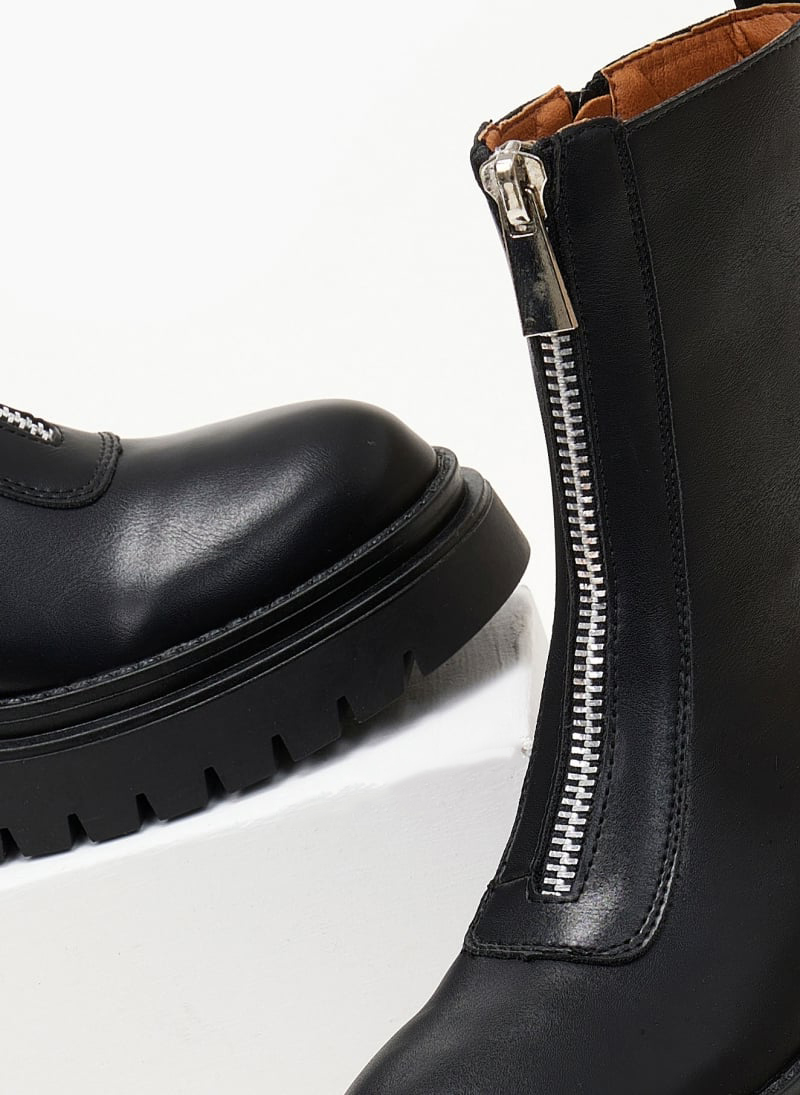 Μποτάκια με μεταλλικό φερμουάρ - ΜΑΥΡΟ - Image 3