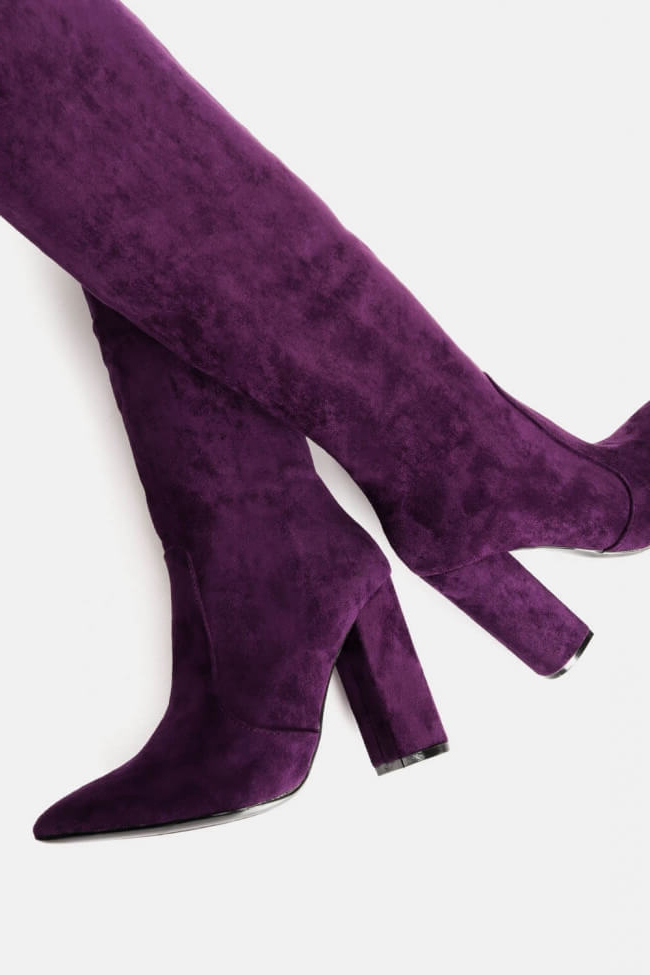 Μπότες Μυτερες Suede- ΜΩΒ - Image 2
