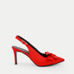 Γόβες με Διακοσμητικό Φιόγκο και Μπαρέτα- ΚΟΚΚΙΝΟ