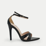 Πέδιλα Λουστρίνι Χιαστί με Μυτερή Μύτη- ΜΑΥΡΟ