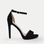 Πέδιλα Βελούδο με Μπαρέτα - ΜΑΥΡΟ