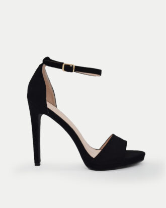 Πέδιλα Βελούδο με Μπαρέτα - ΜΑΥΡΟ