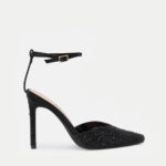 Γόβες Μυτερές με Strass & Πέτρες - ΜΑΥΡΟ