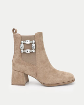 Μποτάκια Καστορι με Φερμουάρ & Διακοσμητική Τόκα- ΜΠΕΖ