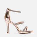 Πέδιλα με Φερμουάρ & Λουράκια απο Strass- ΧΑΛΚΟΣ