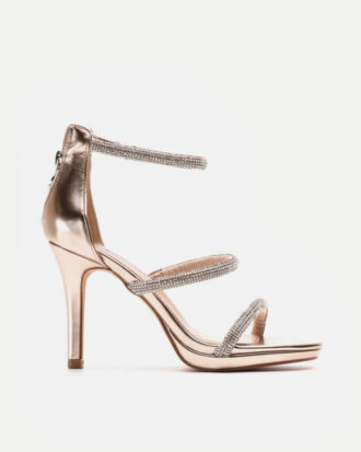 Πέδιλα με Φερμουάρ & Λουράκια απο Strass- ΧΑΛΚΟΣ