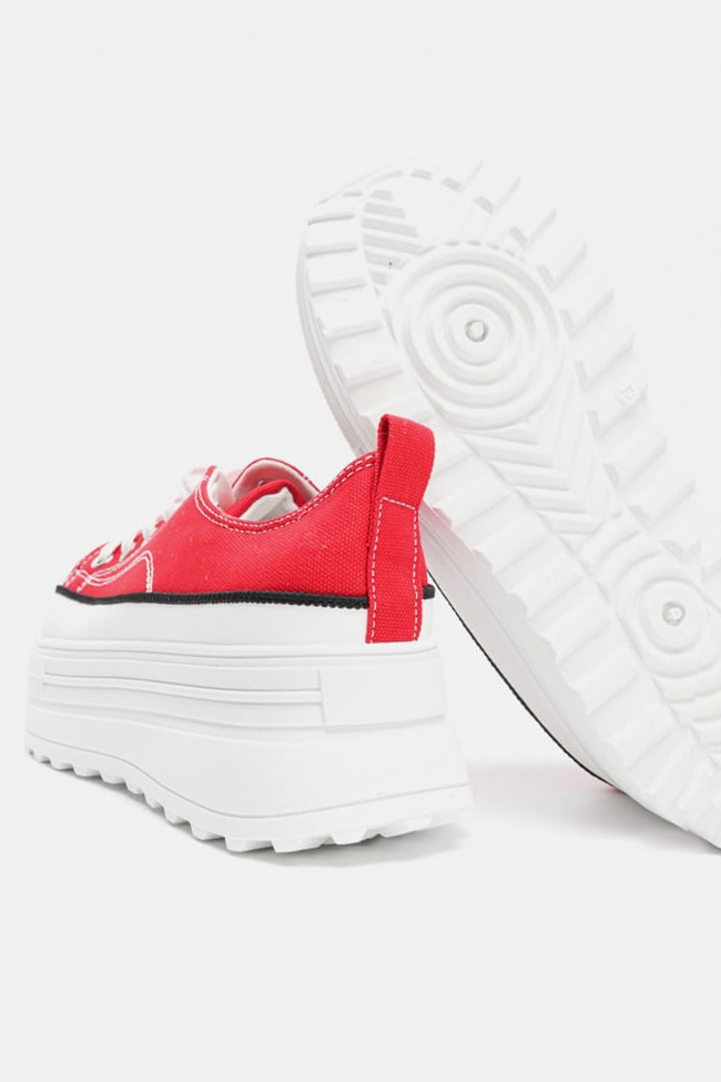 Sneakers Πάνινα Δίσολα - ΚΟΚΚΙΝΟ - Image 3