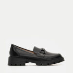 Μοκασίνια με Τρακτερωτή Σόλα & Αγκράφα- ΜΑΥΡΟ