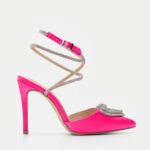 Γόβες Σατέν με Διακοσμητική Καρδιά - ΦΟΥΞΙΑ