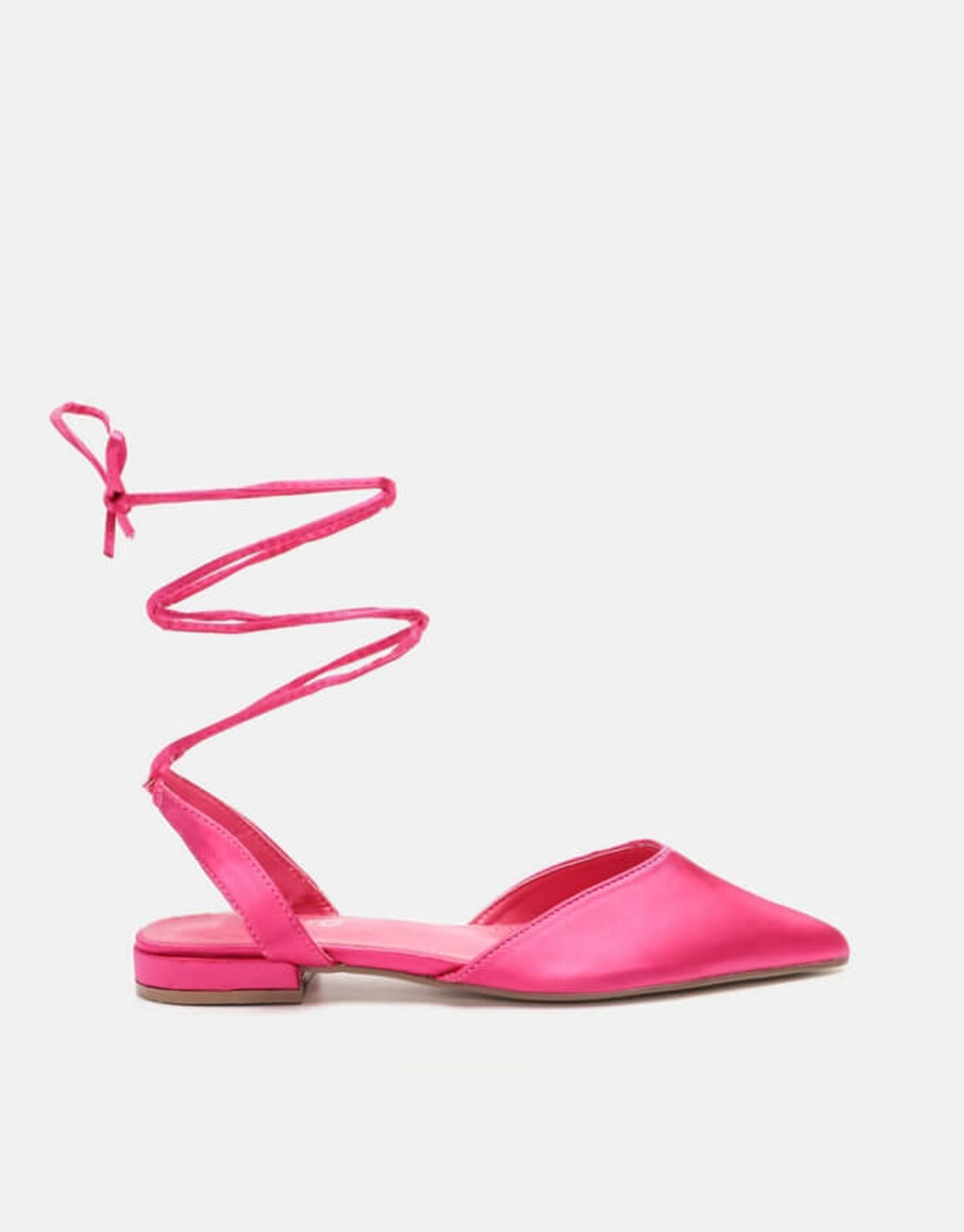 Μπαλαρίνες Open Heel με Κορδόνια- ΦΟΥΞΙΑ