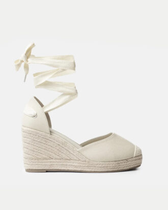 Πλατφόρμες Εσπαντρίγιες Lace Up με Λουράκια- ΜΠΕΖ