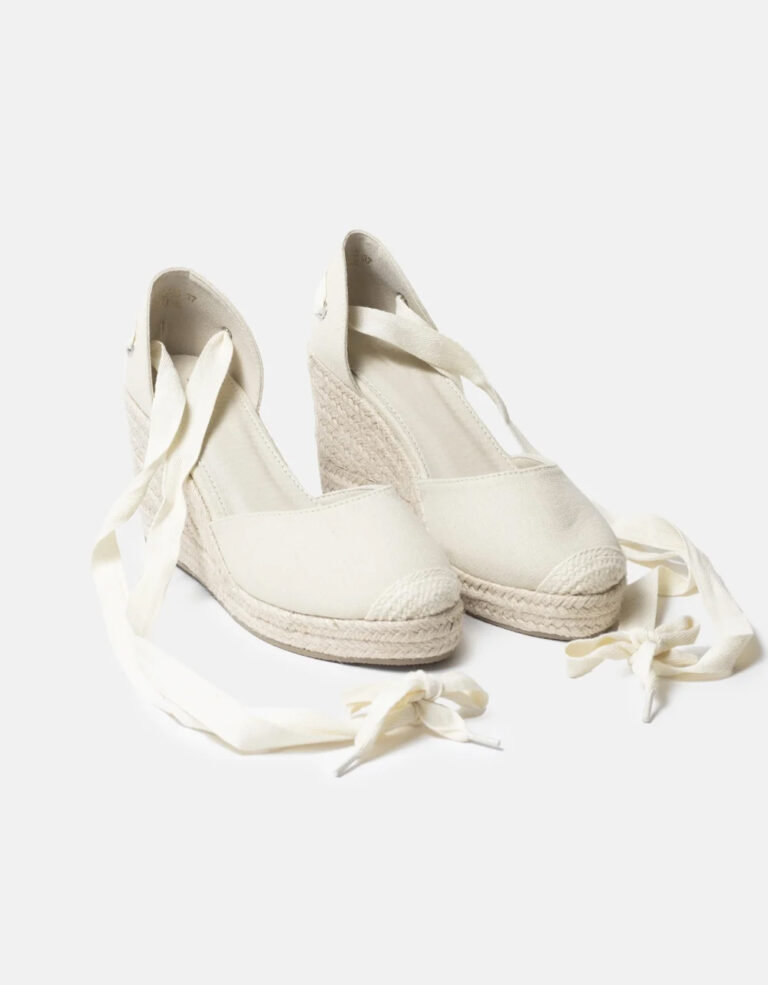 Πλατφόρμες Εσπαντρίγιες Lace Up με Λουράκια- ΜΠΕΖ - Image 2