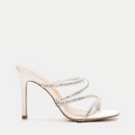 Mules με Λουράκια απο Διακοσμητικές Πέτρες- ΛΕΥΚΟ