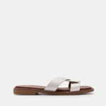 Παντόφλες Flat με Πλεγμένη φάσα- ΛΕΥΚΟ