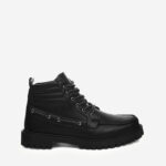 Ανδρικά Casual Μποτάκια  με Κορδόνια -ΜΑΥΡΟ