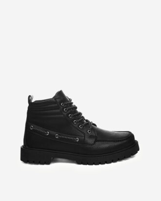 Ανδρικά Casual Μποτάκια  με Κορδόνια -ΜΑΥΡΟ