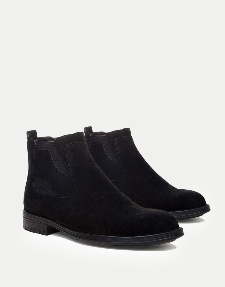 Ανδρικά Μποτάκια με λάστιχο Chelsea Suede- ΜΑΥΡΟ - Image 2