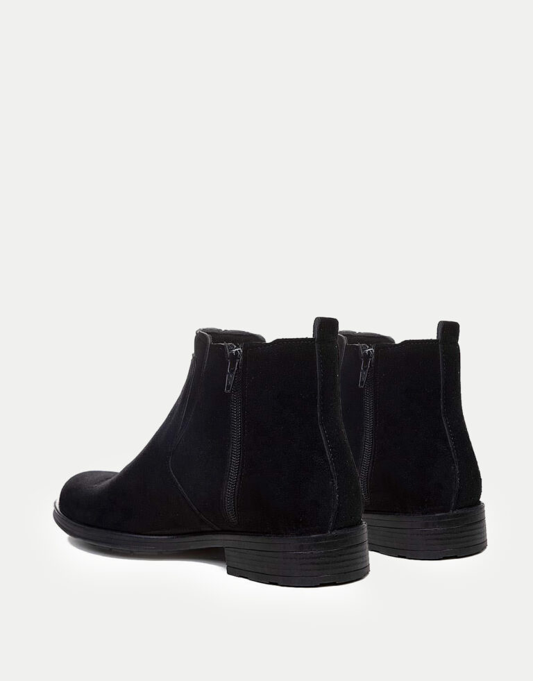 Ανδρικά Μποτάκια με λάστιχο Chelsea Suede- ΜΑΥΡΟ - Image 3