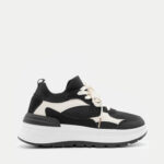 Sneakers Kάλτσα σε Συνδυασμό Υλικών και Χρωμάτων- ΜΑΥΡΟ