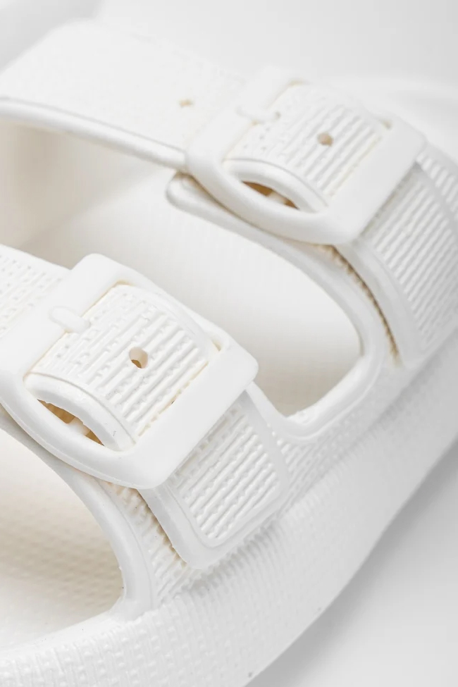 Παντόφλες με Δύο Τόκες- ΛΕΥΚΟ - Image 4