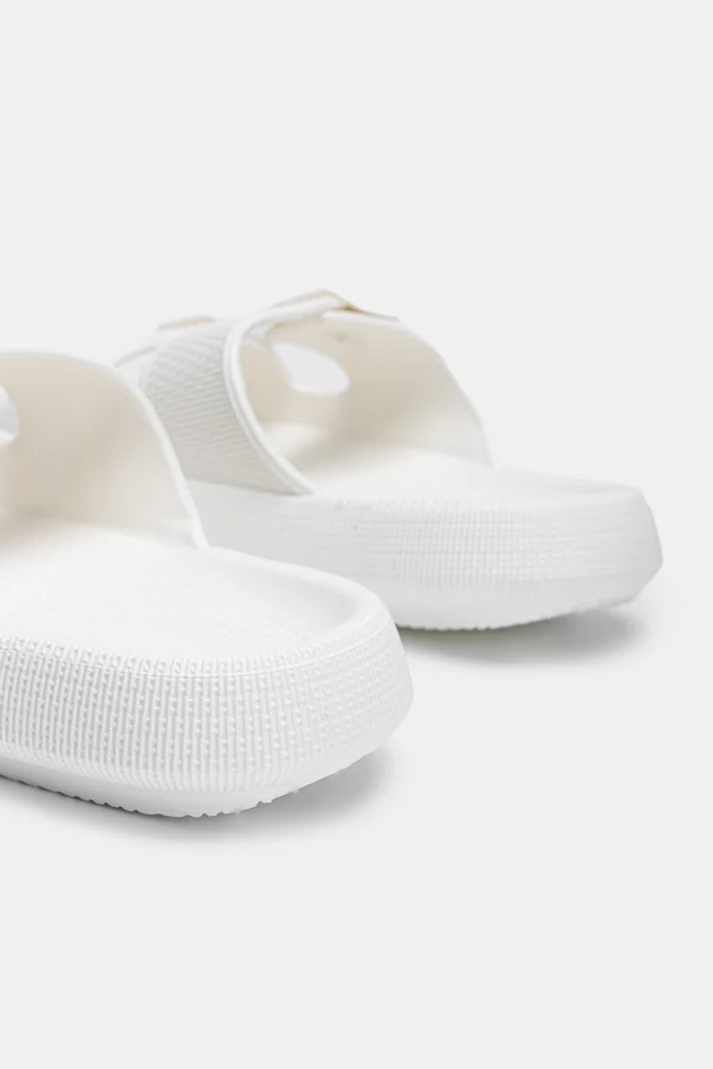 Παντόφλες με Δύο Τόκες- ΛΕΥΚΟ - Image 5