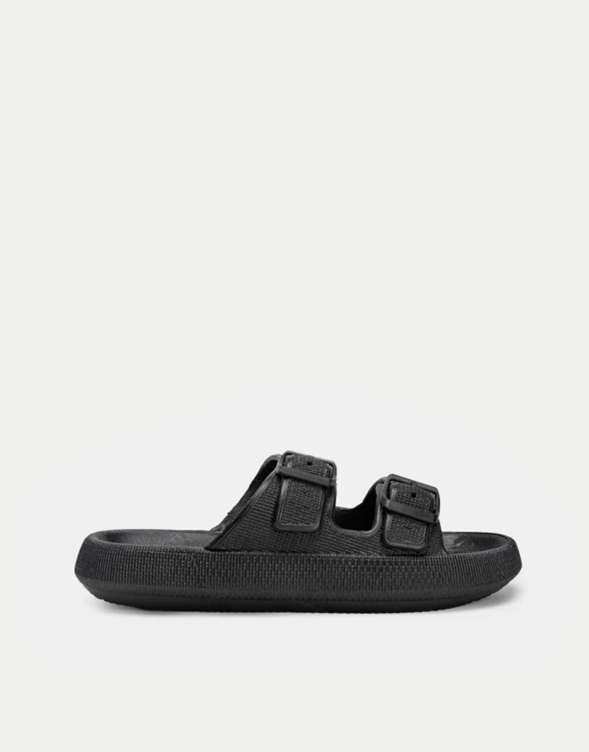 Παντόφλες με Δύο Τόκες- ΜΑΥΡΟ