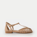 Mules Flat με Λουράκια Πλεκτό Σχέδιο- ΜΠΕΖ