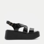 Πλατφόρμες με Χιαστί Λουράκια- ΜΑΥΡΟ