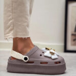 Παντόφλες Σαμπό με Διακοσμητικό Φιόγκο- ΚΑΦΕ