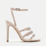 Πέδιλα Στιλέτο με Μπαρέτα & Strass- ΜΠΕΖ