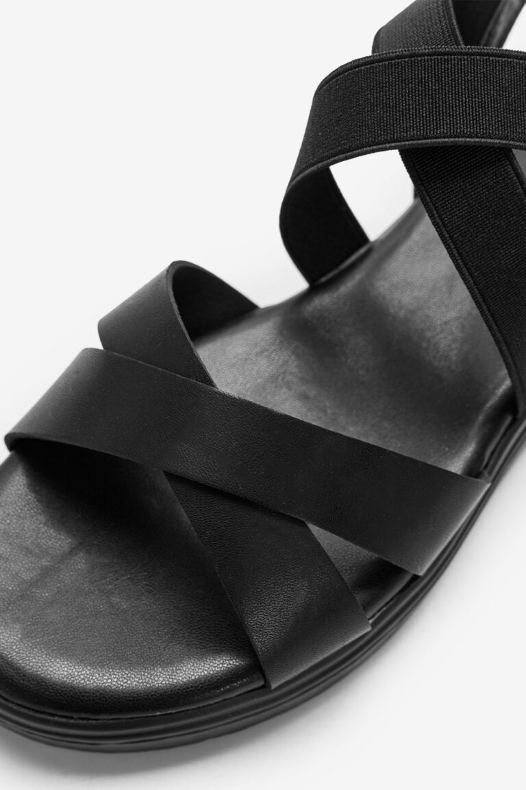 Flatform Σανδάλια με Λάστιχο- ΜΑΥΡΟ - Image 3