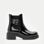 Μποτάκια με Λάστιχο & Διακοσμητικό Ζωνάκι- ΜΑΥΡΟ